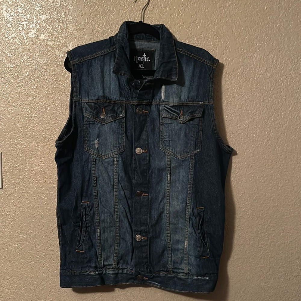 Brand new Nostic blue Jean vest XL